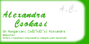 alexandra csokasi business card
