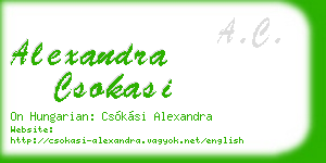 alexandra csokasi business card